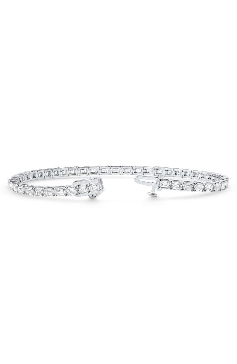 Bliss Diamond 7Ct Emerald Cut Diamond East West Tennis Bracelet 14k Gold Lab Grown, Alternate, color, 14K White Gold
