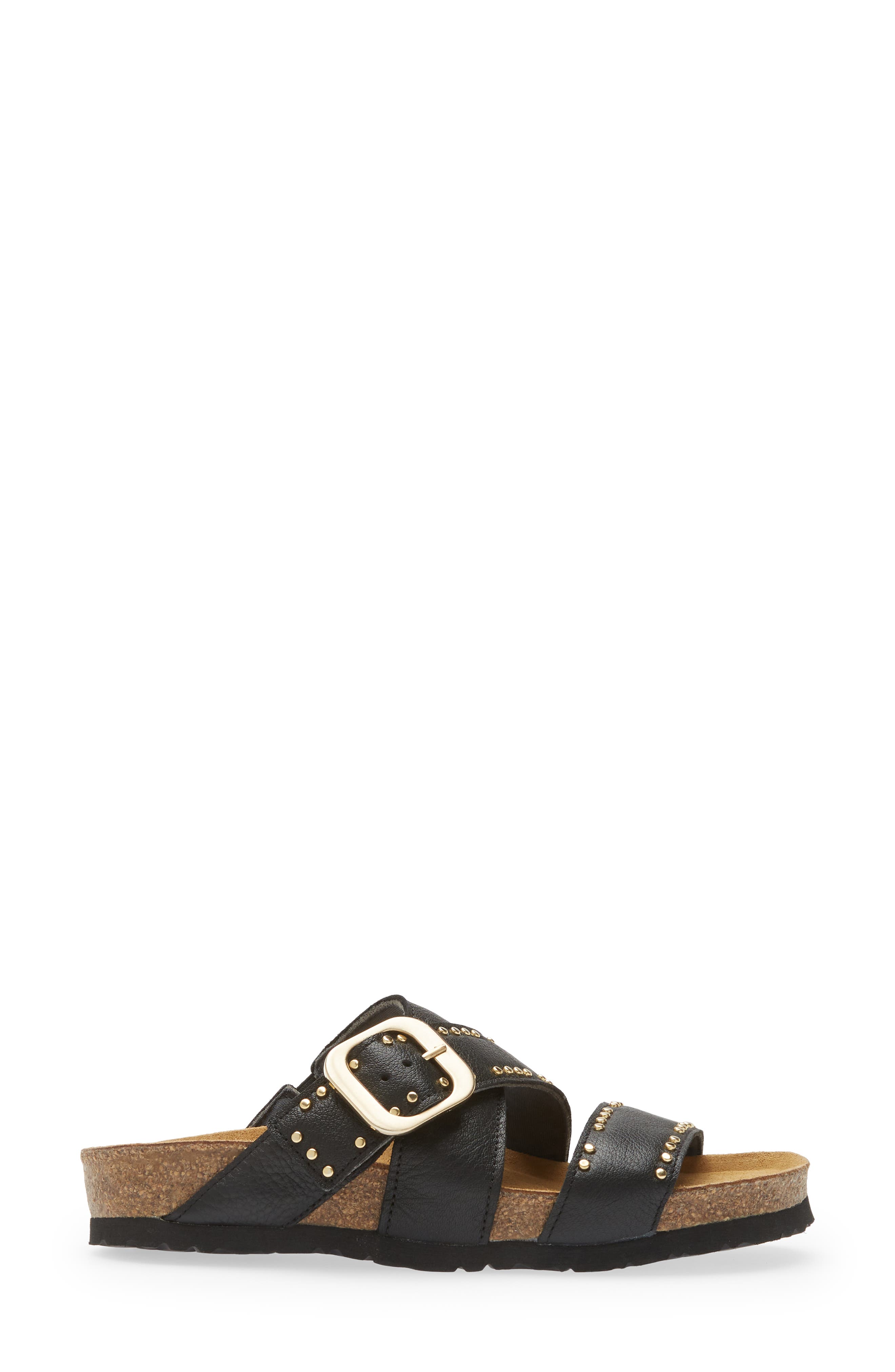 Naot Carolina Slide Sandal, Alternate, color, Soft Black Leather