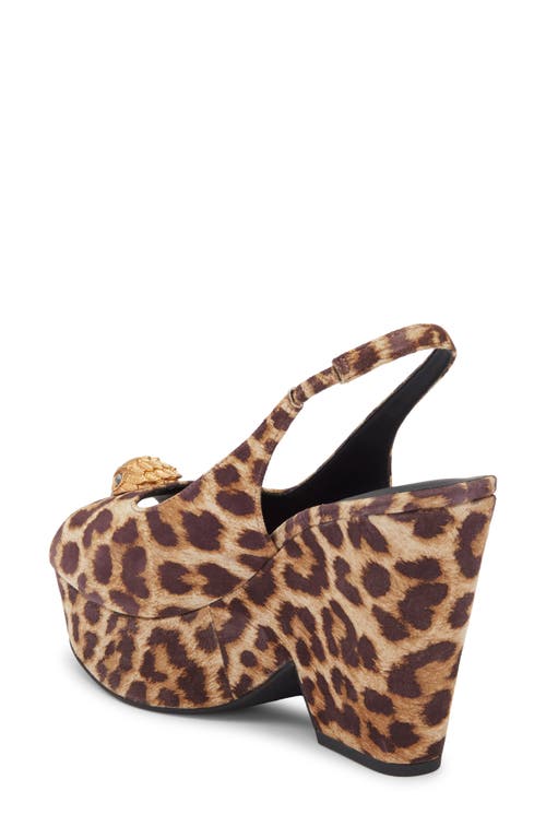Kurt Geiger London Belgravia Platform Wedge Slingback Pump In Animal Print