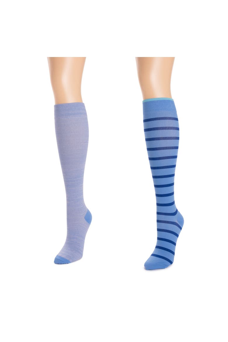 Nylon Blend Compression Socks 2 Pair Pack, Alternate, color, Blue