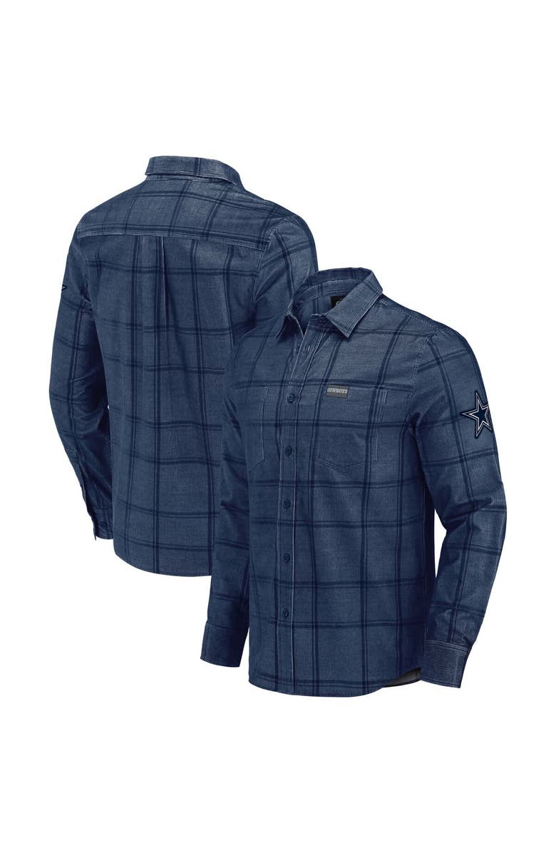Darius Rucker Collection by Fanatics Men's Darius Rucker Collection by Fanatics Navy Dallas Cowboys Micro Corduroy Plaid Button Up Shirt, Main, color, Navy