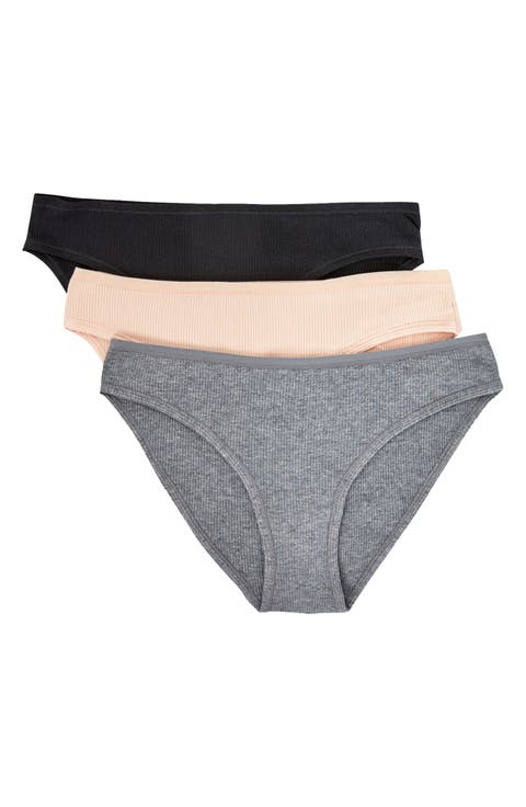 John 3-Pack Ribbed Bikini Briefs