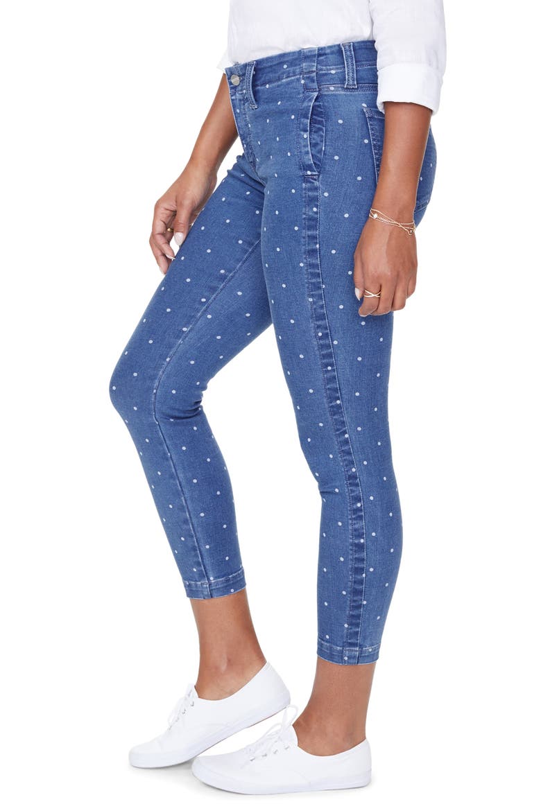 Ami High Waist Crop Skinny Jeans, Alternate, color, BEACHSIDE POLKA DOT