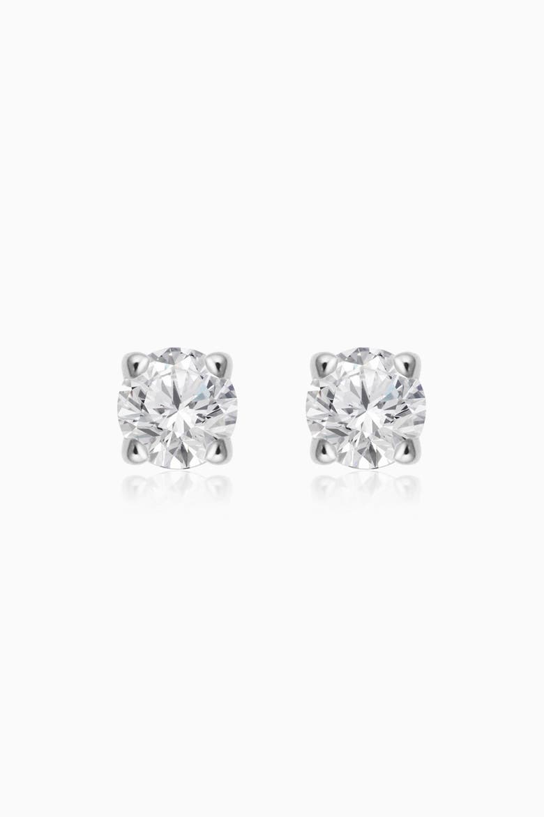 14K White Gold Shine Bright Diamond Studs, Main, color, White Gold