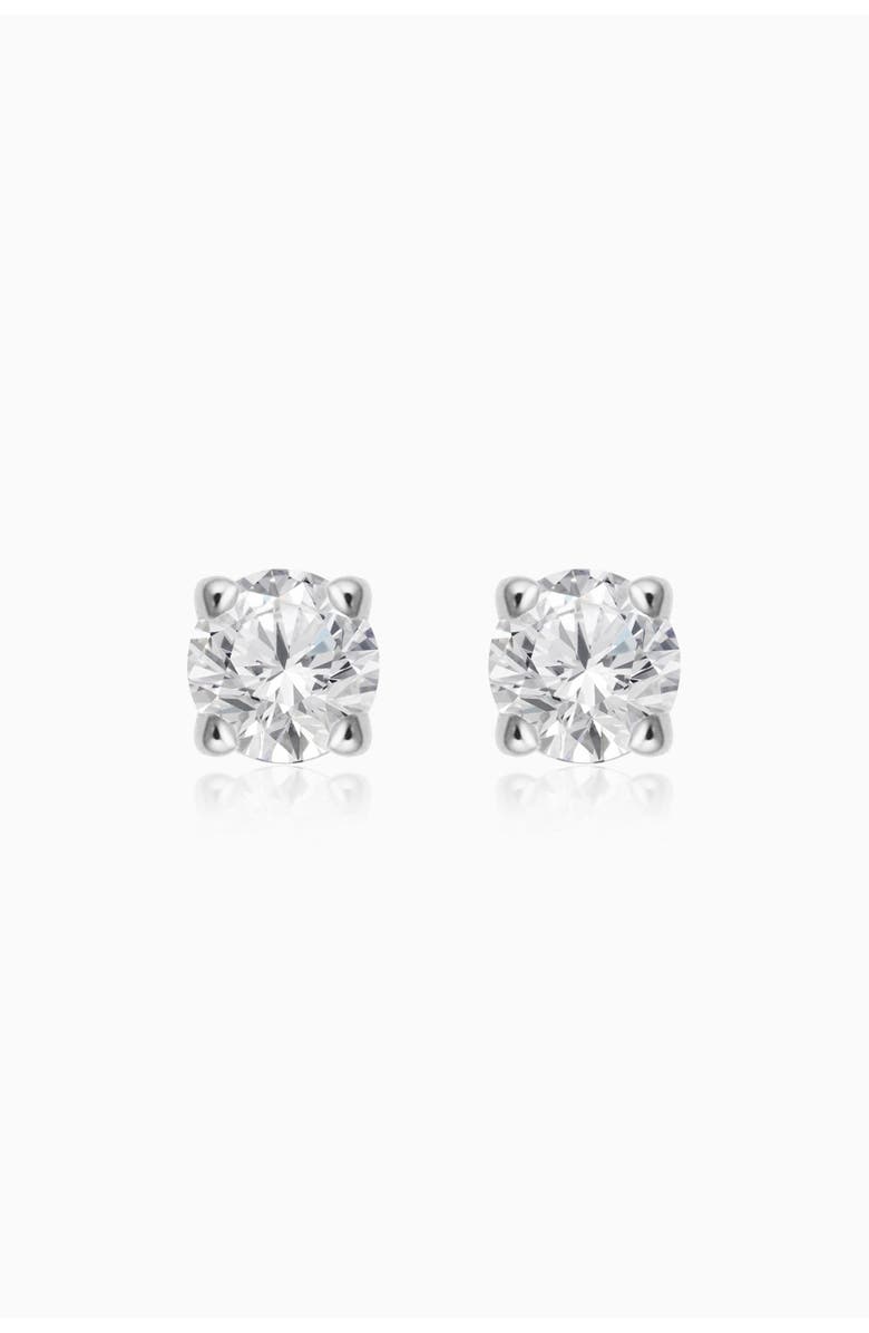 Oradina 14K White Gold Shine Bright Diamond Studs, Main, color, White Gold