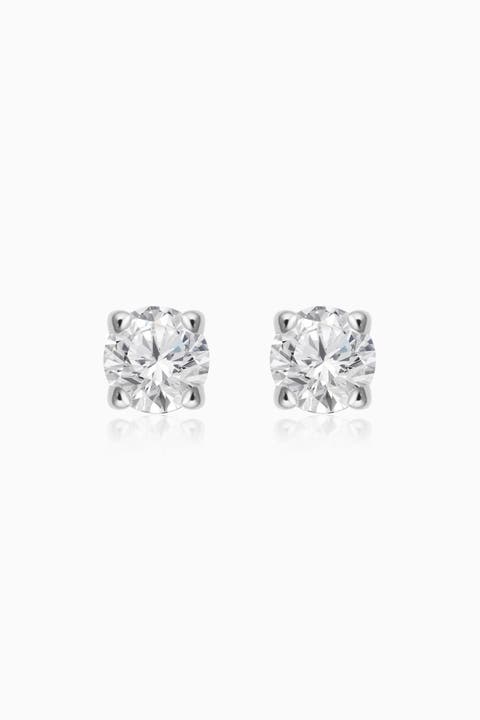 14K White Gold Shine Bright Diamond Studs