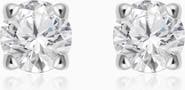Oradina 14K White Gold Shine Bright Diamond Studs