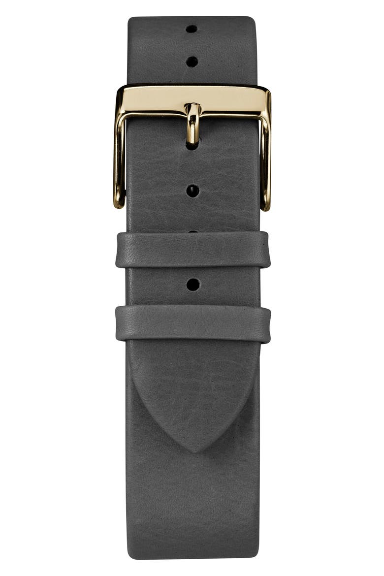 Fairfield Leather Strap Watch, 41mm, Alternate, color, BLACK/ GOLD
