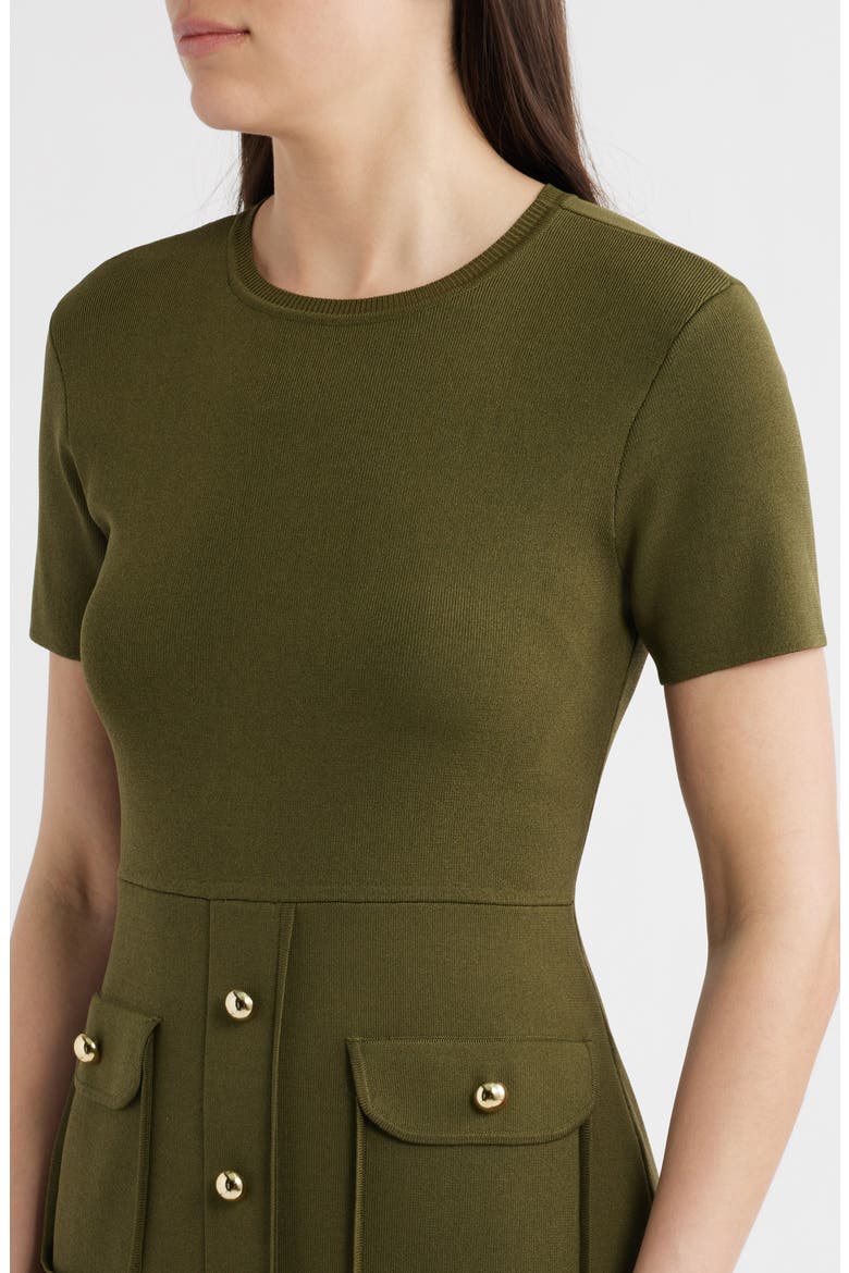 Fitted Midi Sweater Dress, Alternate, color, OLIVE