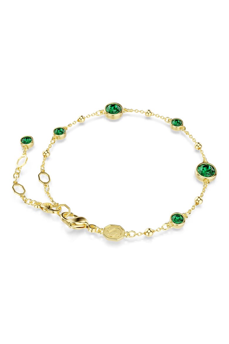 Imber Crystal Station Bracelet, Alternate, color, GOLD/ GREEN
