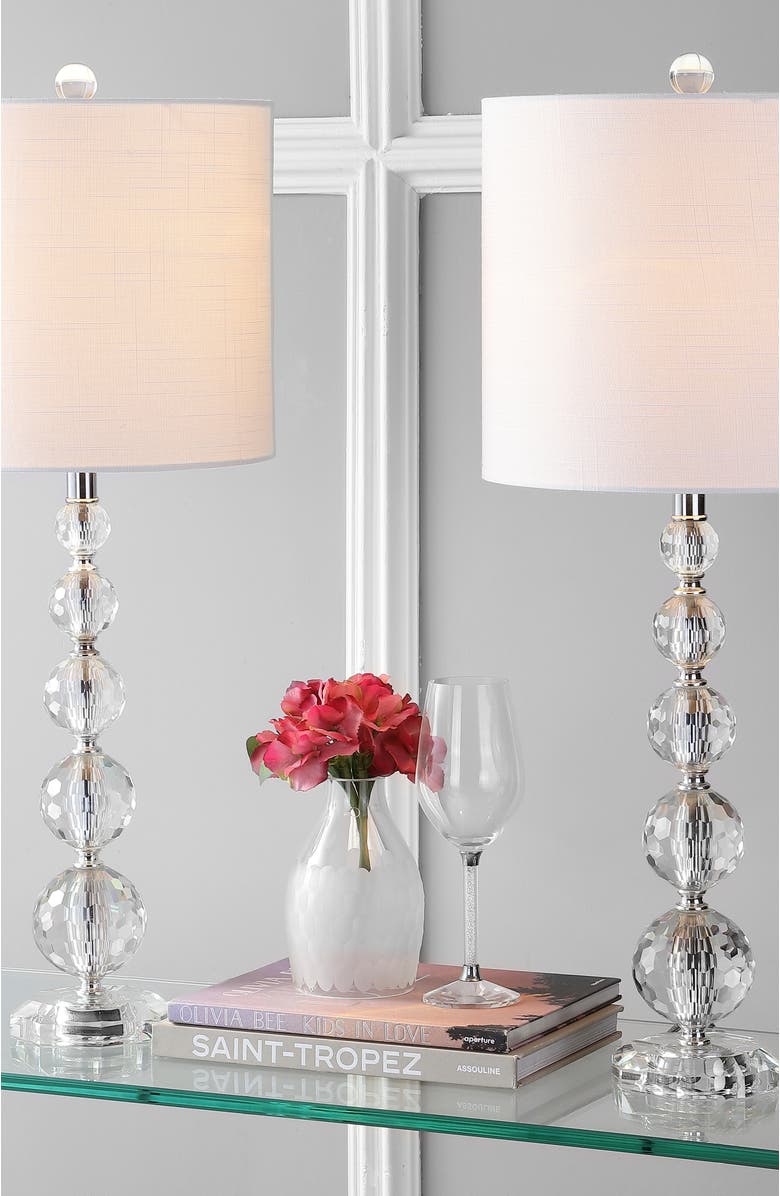 JONATHAN Y Nala 28.5" Crystal LED Table Lamp, Clear/Chrome, Alternate, color, Clear