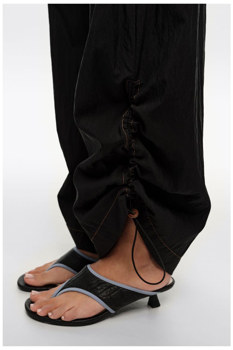 Gathered Jogger Trousers, Alternate, color, BLACK