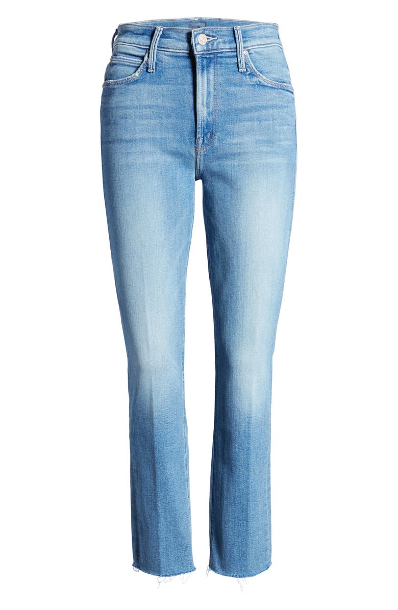 MOTHER The Dazzler High Waist Fray Ankle Straight Leg Jeans, Alternate, color, 