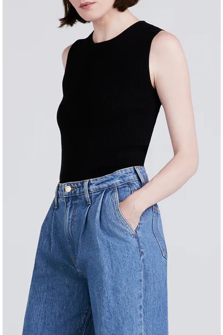 Ariana Rib Knit Muscle Tank Sweater, Alternate, color, BLACK