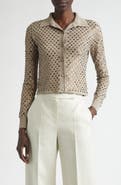 Max Mara Ragno Sequin Embellished Virgin Wool Cardigan