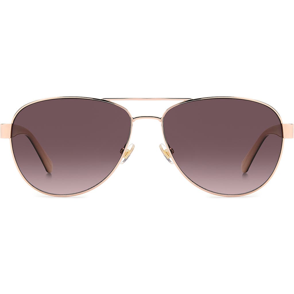 Kate Spade New York Polina 61mm Gradient Oversize Pilot Sunglasses In Gold