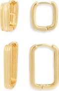 NORDSTROM RACK Demi Fine 2-Pack Square Hoop Earrings