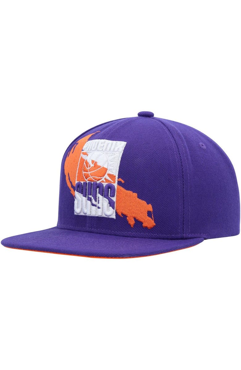 Mitchell & Ness Men's Mitchell & Ness Purple Phoenix Suns Paint By Numbers Snapback Hat, Main, color, 
