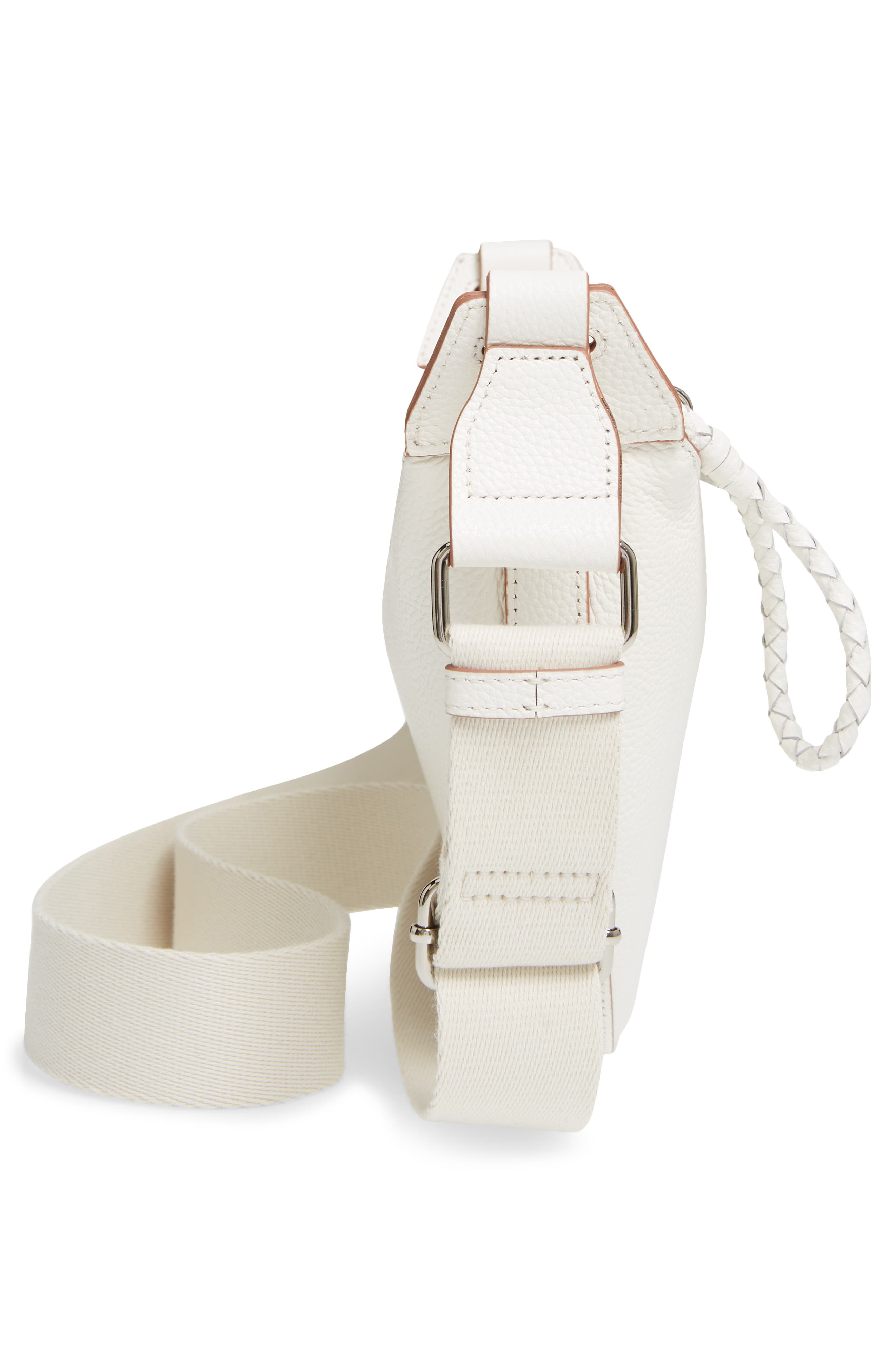 Kayla Leather Sling Crossbody Bag, Alternate, color, WHITE SNOW