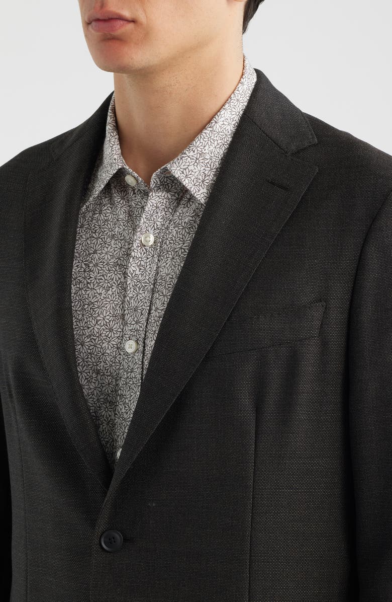 BOSS Hanry Slim Fit Brown Slub Virgin Wool Sport Coat, Alternate, color, Dark Brown