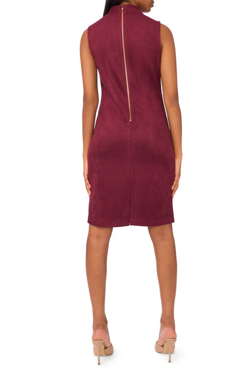 Halogenr Halogen(r) Mock Neck Sleeveless Dress In Burgundy