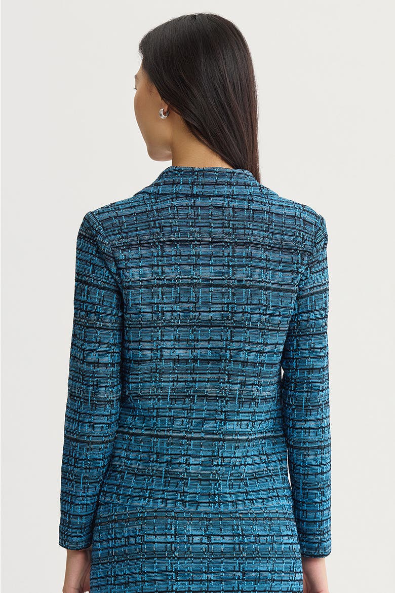 Lapel Collar Tweed Knit Jacket, Alternate, color, Deep Teal