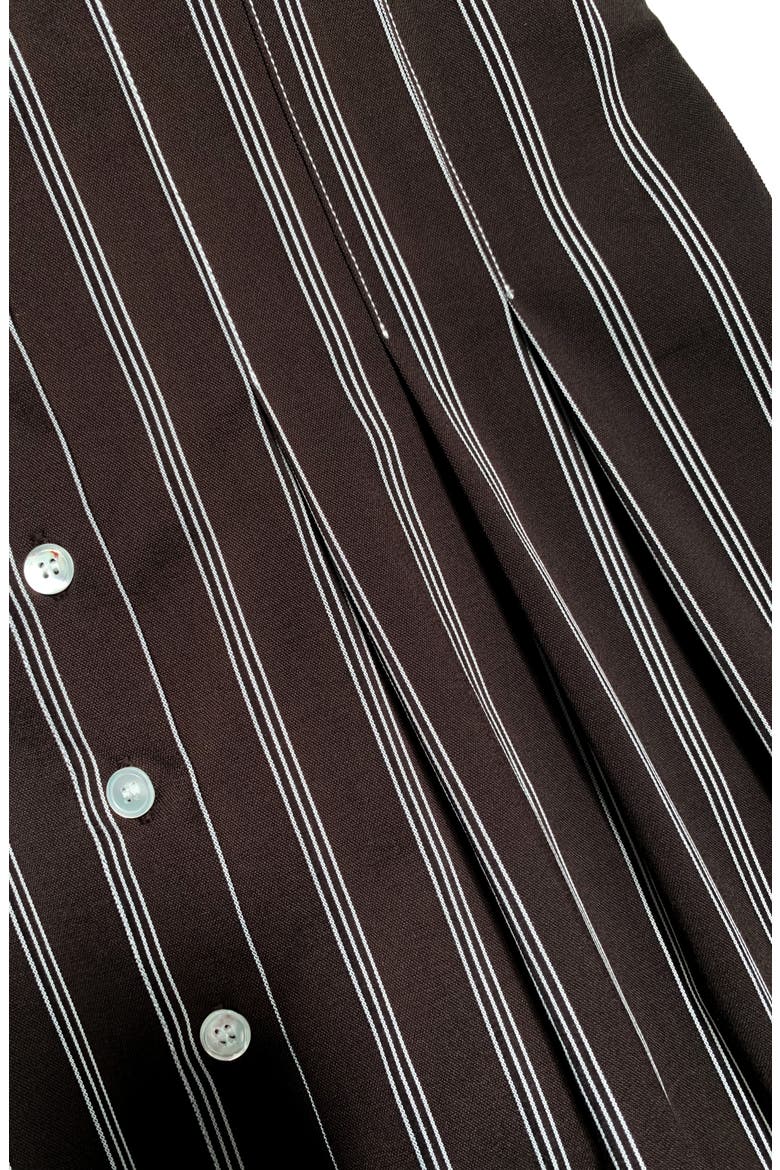 Contrast Stitch Midi Shirtdress, Alternate, color, BROWN STRIPE