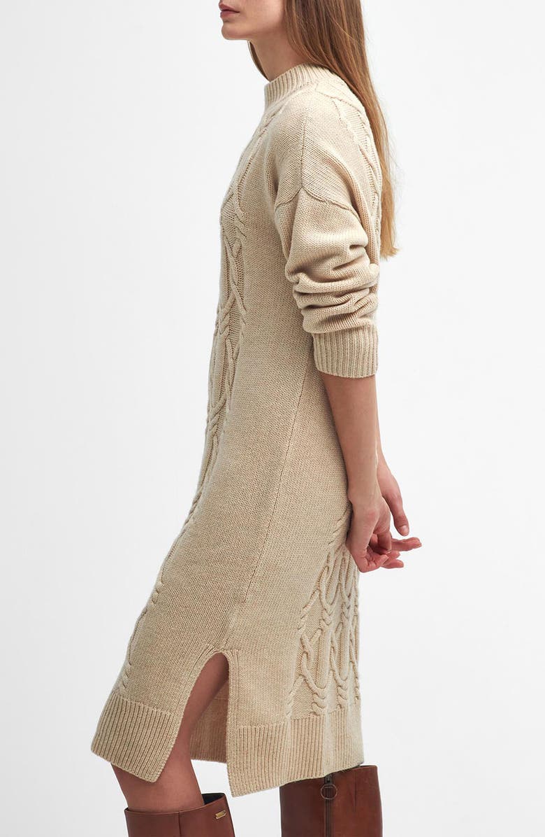 Barbour Elisha Long Sleeve Wool Blend Sweater Dress, Alternate, color, White Pepper