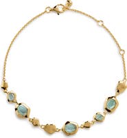 Monica Vinader Odyssey Aquamarine Pebbled Chain Bracelet