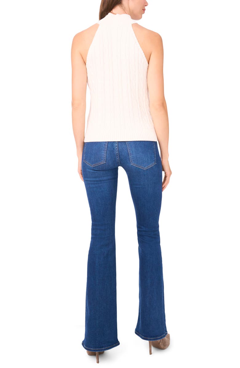 Halogen<sup>®</sup> Turtleneck Cable Stitch Cotton Sweater Tank, Alternate, color, New Ivory