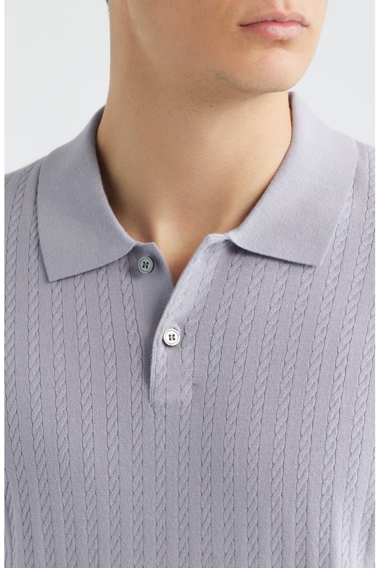 Cable Knit in Light Bilen Polo, Alternate, color, GRAY LILAC