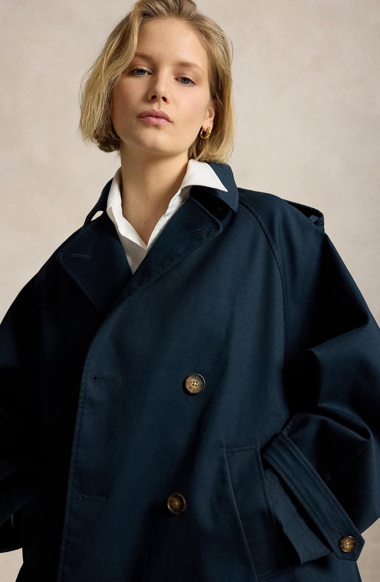 Polo Ralph Lauren Cotton Twill Balloon Trench Coat, Alternate, color, Rl Navy