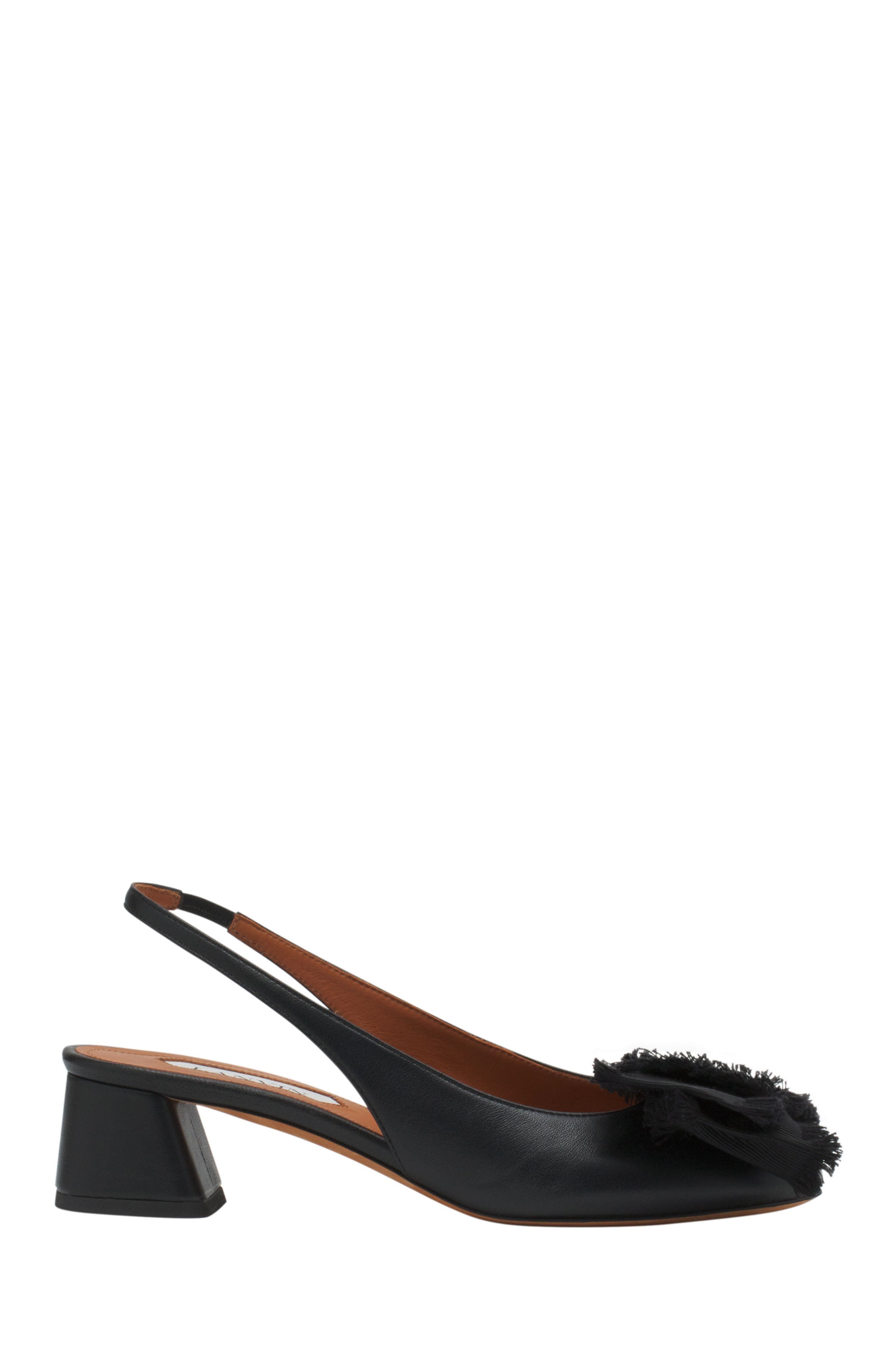 Lanvin LEATHER HEELED SLINGBACK BALLERINA, Main, color, 