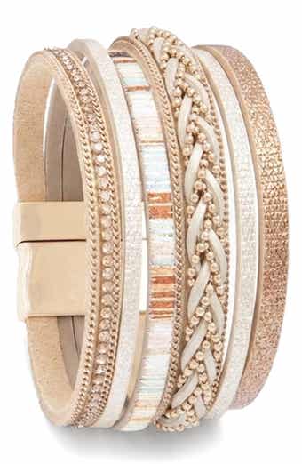 Braided Faux Leather Cuff Bracelet