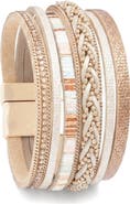 SAACHI Braided Faux Leather Cuff Bracelet