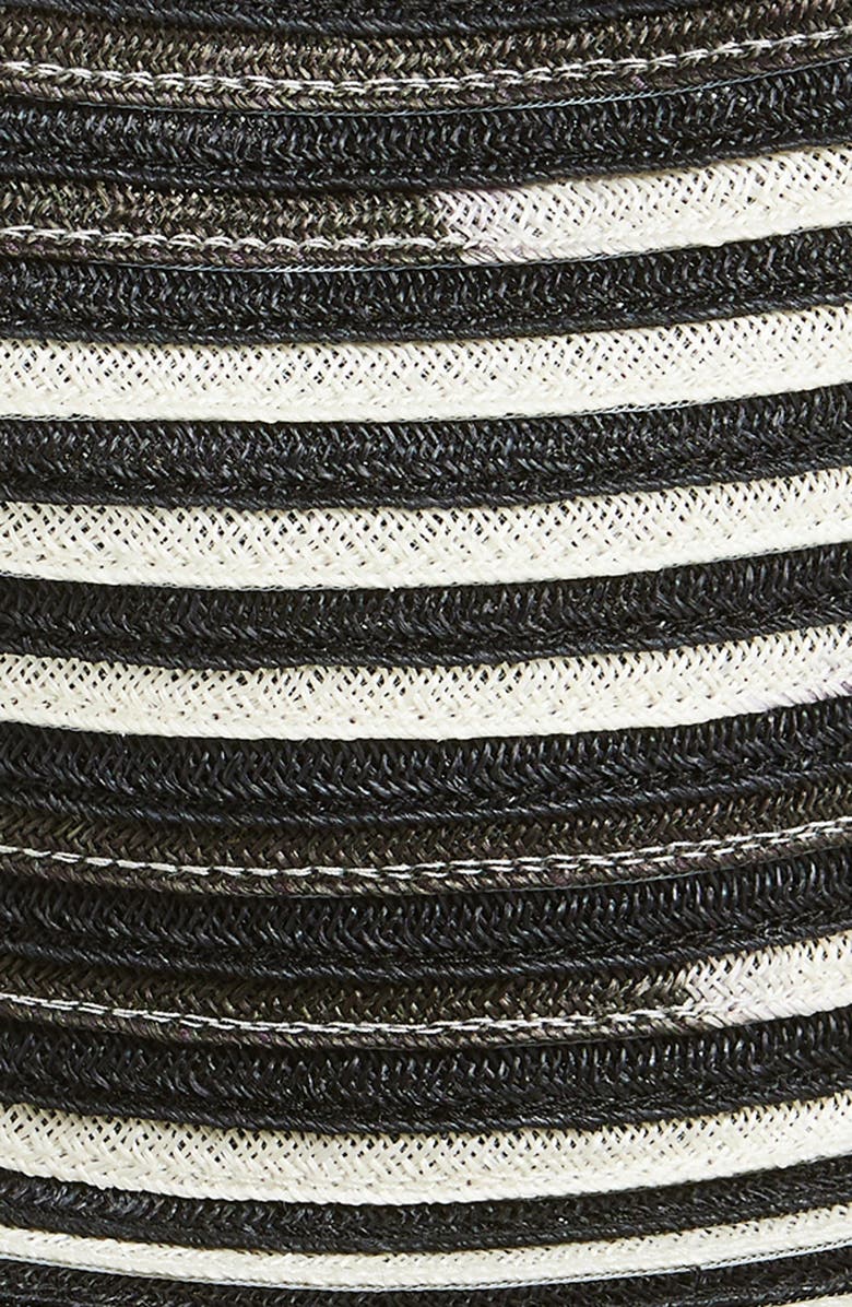 ESENSHEL Double Brim Stripe Woven Fedora, Alternate, color, 