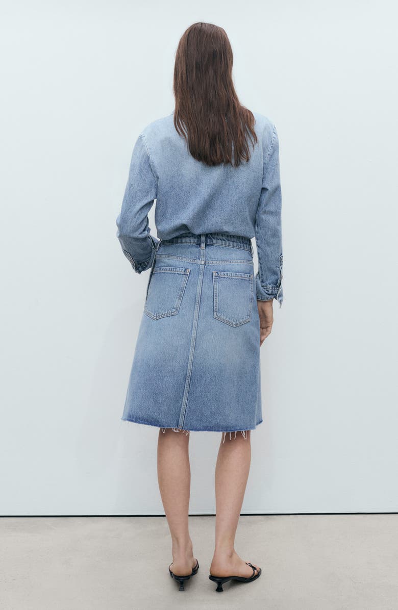 MANGO Denim Midi Skirt, Alternate, color, 