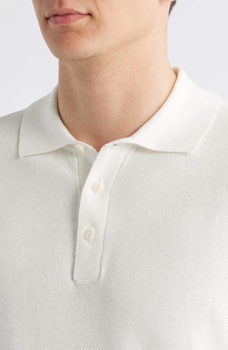 MERZ B SCHWANEN Organic Cotton Piqué Polo, Alternate, color, White