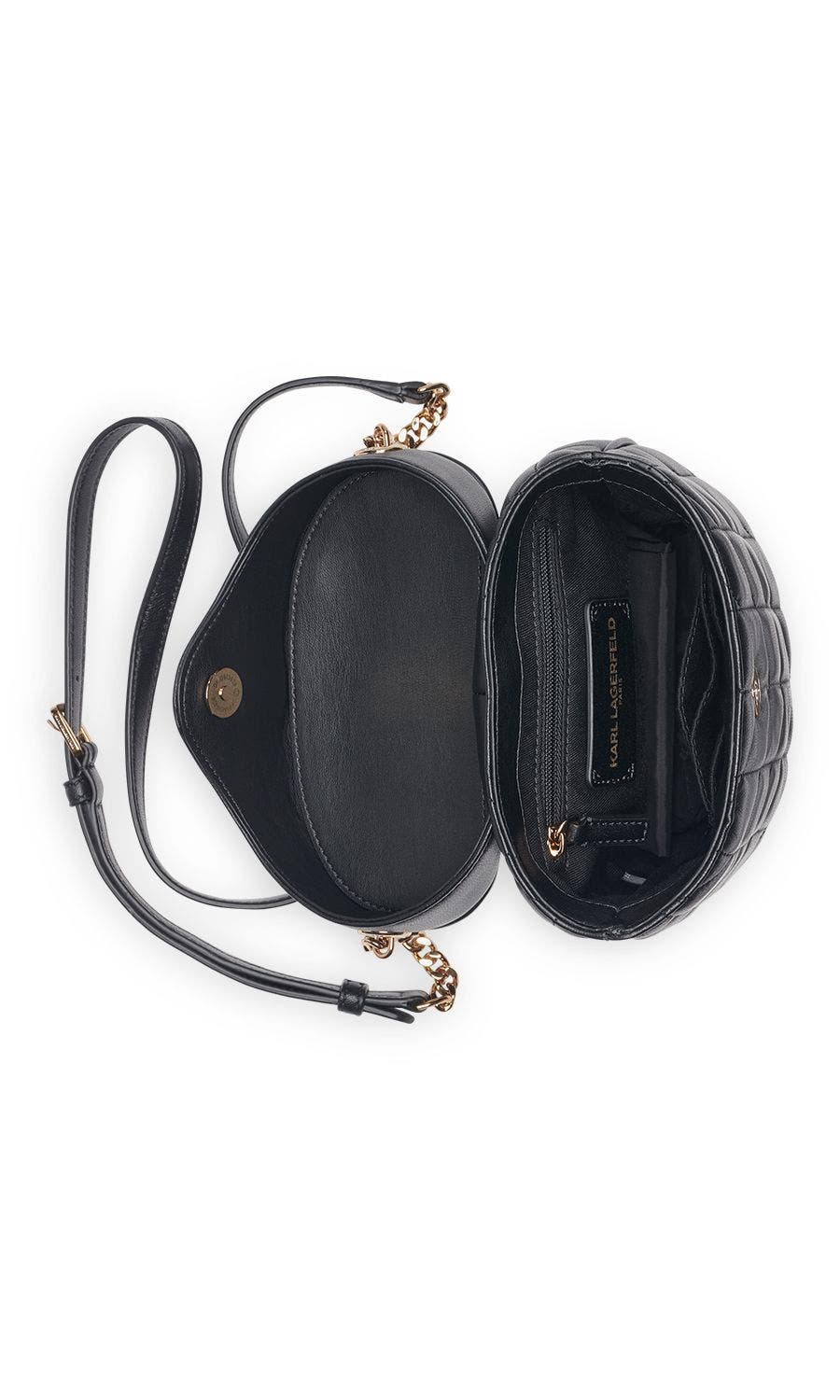 KARL LAGERFELD PARIS Lafayette Crossbody, Alternate, color, Black/Gold