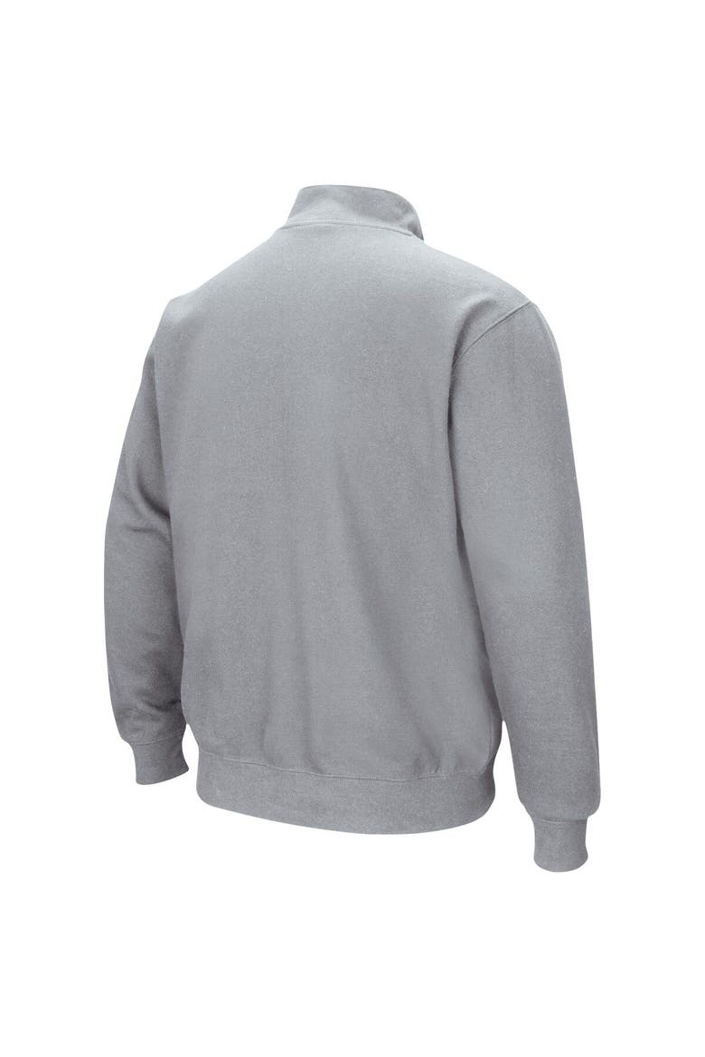 Men's Colosseum Heathered Gray Yale Bulldogs Tortugas Team Logo Quarter-Zip Jacket, Alternate, color, Heather Gray