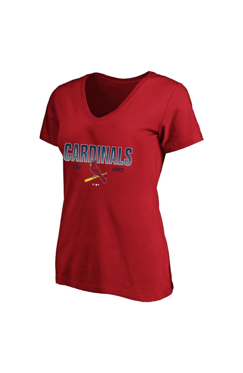 FANATICS Women's Profile Red St. Louis Cardinals Plus Size Wordmark V-Neck T-Shirt, Main, color, Red