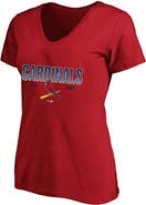 FANATICS Women's Profile Red St. Louis Cardinals Plus Size Wordmark V-Neck T-Shirt