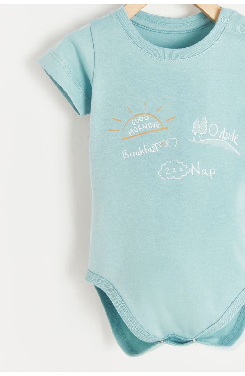 Babycottons Premium Peruvian Pima Cotton Mundi Graphic Short Sleeve Bodysuit For Infant, Alternate, color, 