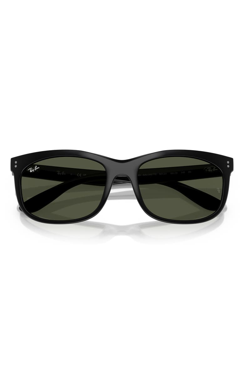Ray-Ban 60mm Pillow Sunglasses, Alternate, color, Black