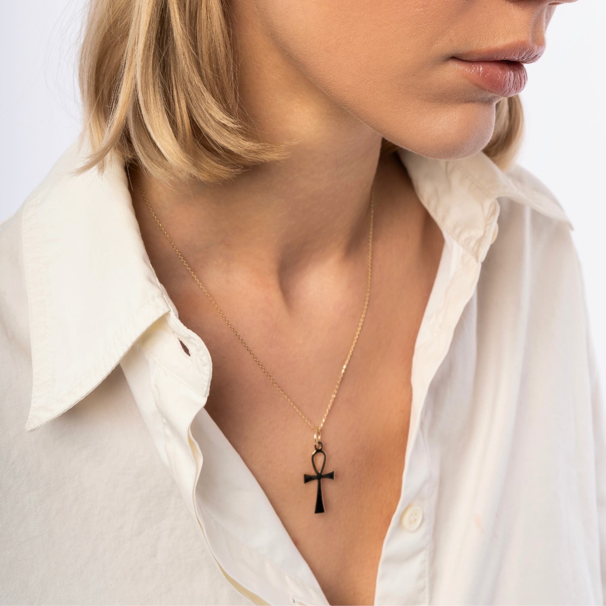 Spero London 9k Solid Gold Egyptian Ankh Necklace (Women) | Nordstrom