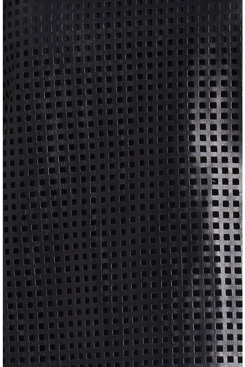 Perforated Leather Tee, Alternate, color, BLACK