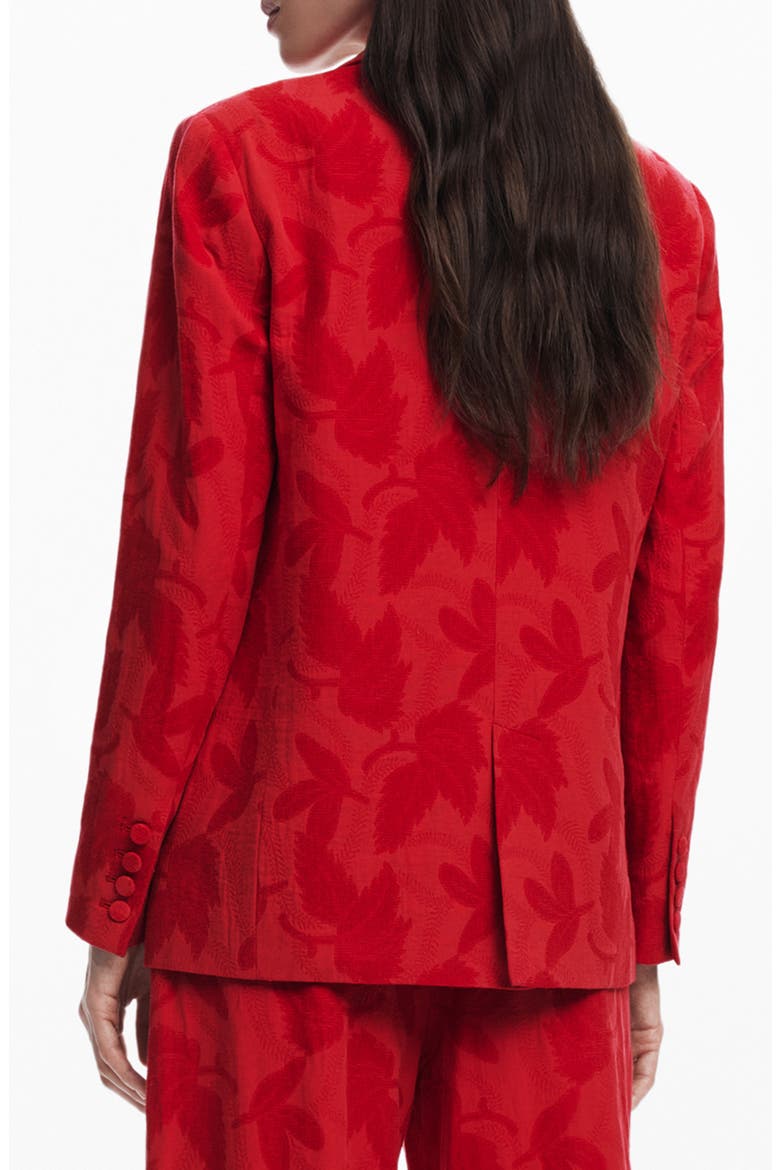 Floral Jacquard Shawl Collar Blazer, Alternate, color, BRIGHT RED