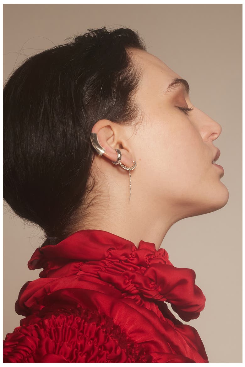 Helix Ear Cuff, Alternate, color, SILVER
