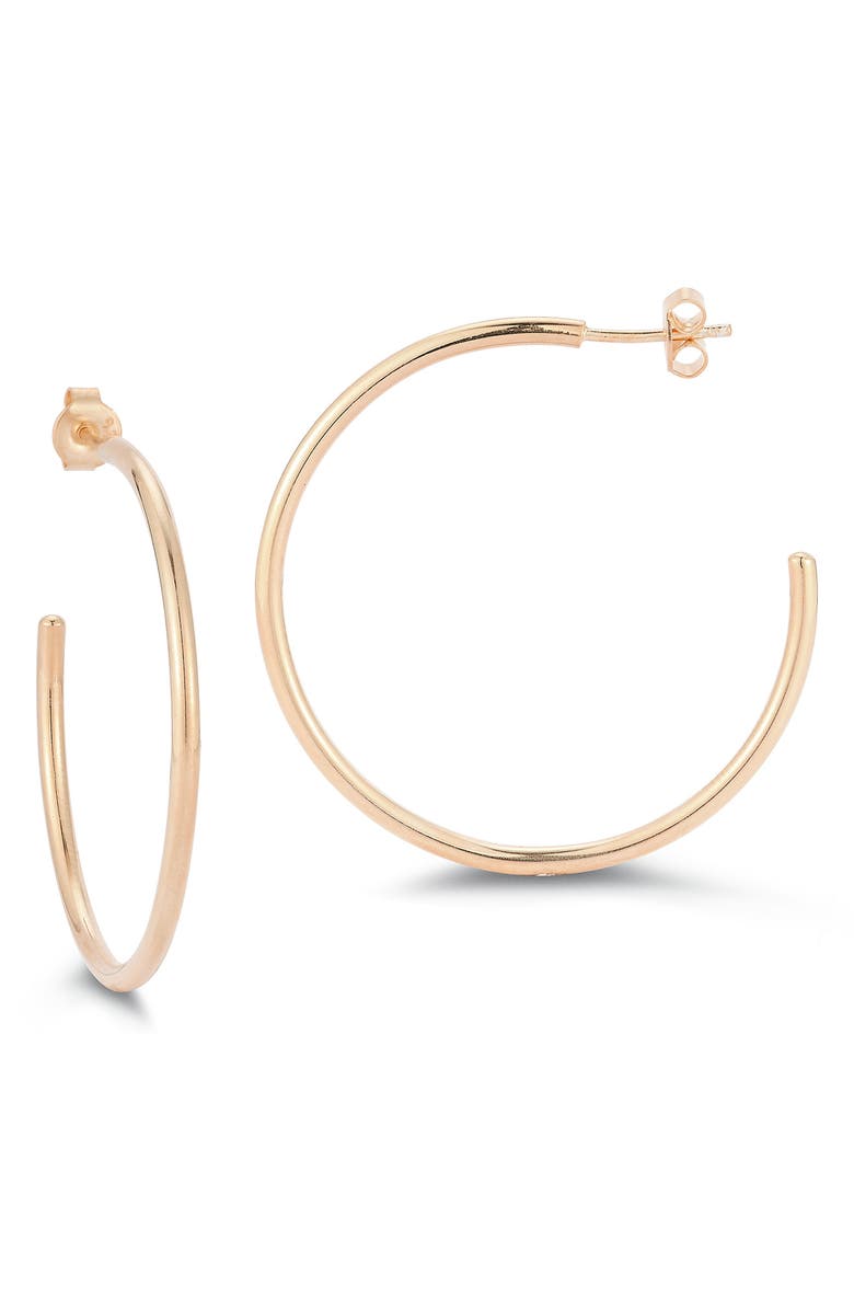 GLAZE JEWELRY 1.5-Inch Hoop Earrings, Main, color, Rose Gold