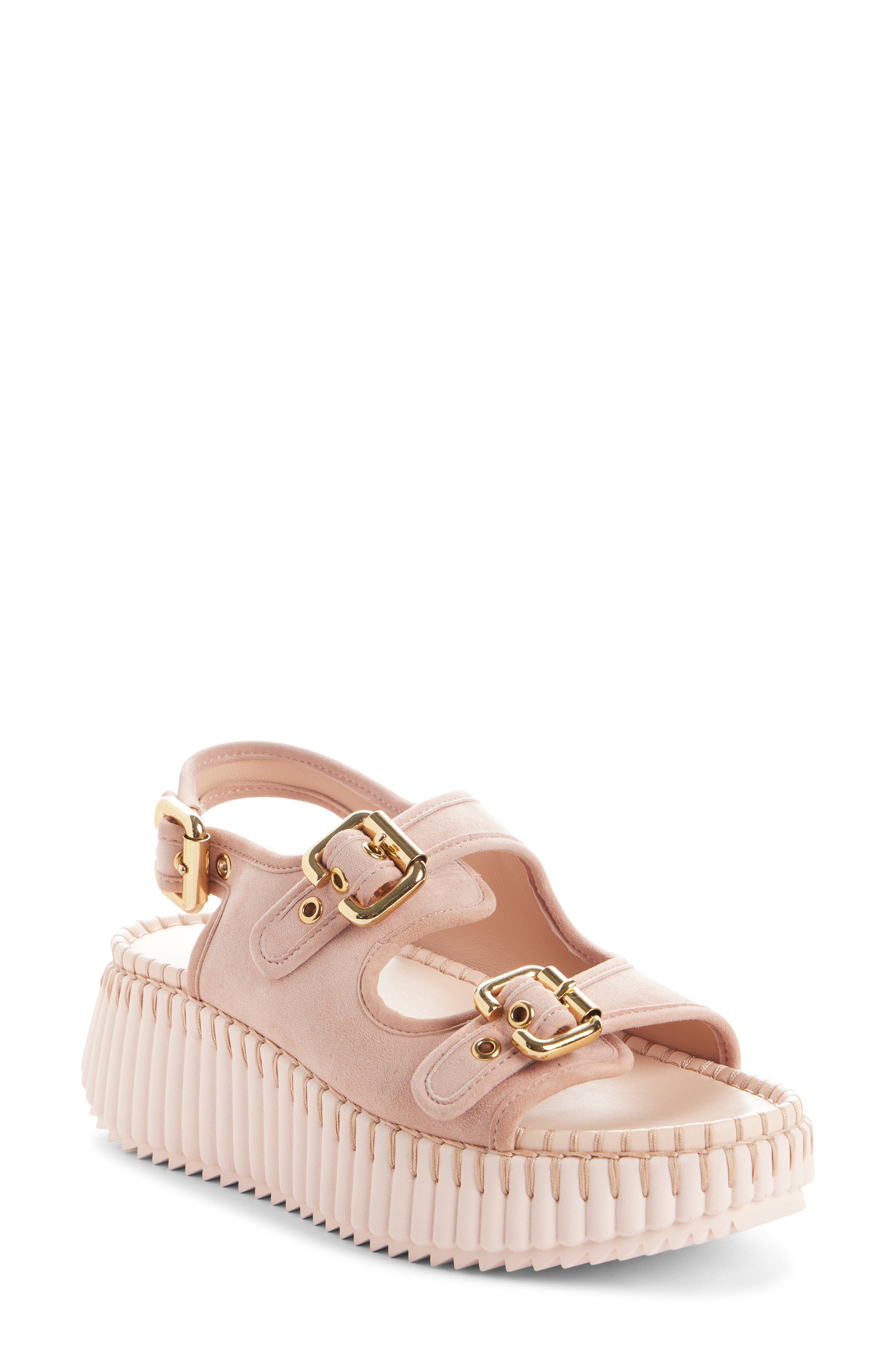 Chloé Nama Platform Sandal, Main, color, Maple Pink